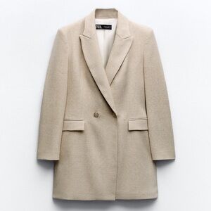 ZARA DOUBLE BREASTED LONG BLAZER